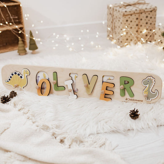 Neutrales Dinosaurier-Namen-Puzzle